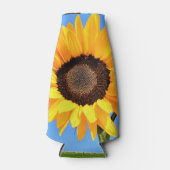 Gele Zonnebloem op Blauwe Hemelfles Koeler (Voorkant)