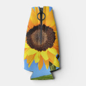 Gele Zonnebloem op Blauwe Hemelfles Koeler (Achterkant)