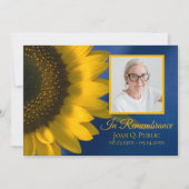 Gele Zonnebloem op Blue Death Jubileum Kaart (Voorkant)