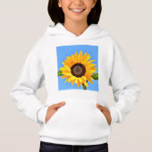 Gele Zonnebloem op Blue Sky Hoodie (Voorkant)