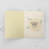 Gele zonnebloem op donkerbruine verjaardag kaart (Binnen)