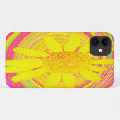 Gele zonnebloem op een Psychedelic Swirl Case-Mate iPhone Case (Achterkant (horizontaal))