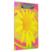 Gele zonnebloem op een Psychedelic Swirl Klembord (Rechts)