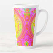 Gele zonnebloem op een Psychedelic Swirl Latte Mok (Rechts)