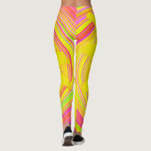 Gele zonnebloem op een Psychedelic Swirl Leggings (Achterkant)