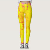 Gele zonnebloem op een Psychedelic Swirl Leggings (Voorkant)