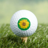 Gele zonnebloem op heldergroen golfballen (Insitu Shirt)