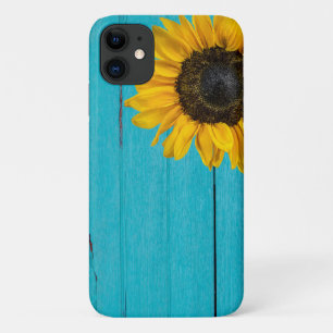 gele zonnebloem op hout Case-Mate iPhone case