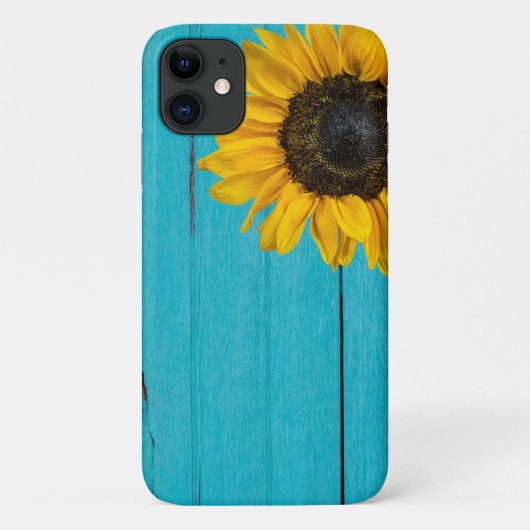 gele zonnebloem op hout Case-Mate iPhone case (Achterkant)