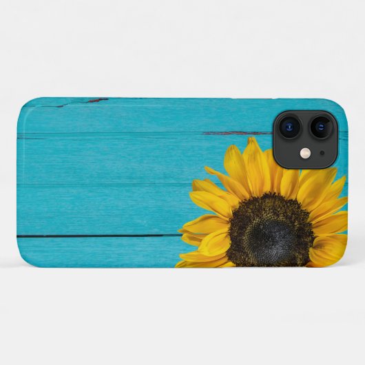 gele zonnebloem op hout Case-Mate iPhone case (Achterkant (horizontaal))