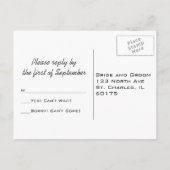 Gele zonnebloem op Oranje bruiloft RSVP-respons Uitnodiging Briefkaart (Achterkant)