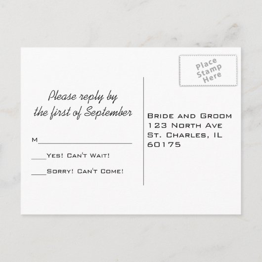 Gele zonnebloem op Oranje bruiloft RSVP-respons Uitnodiging Briefkaart (Achterkant)