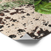 Gele Zonnebloem op rustieke houten paneel Poster (Hoek)