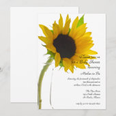 Gele zonnebloem op wit Baby shower Kaart (Voorkant / Achterkant)