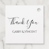 Gele zonnebloem op wit bedankjes labels (Achterkant)