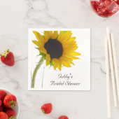 Gele zonnebloem op wit Vrijgezellenfeest Servet (Insitu)