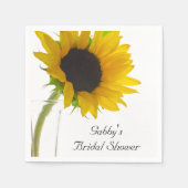 Gele zonnebloem op wit Vrijgezellenfeest Servet (Voorkant)
