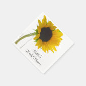 Gele zonnebloem op wit Vrijgezellenfeest Servet (Hoek)