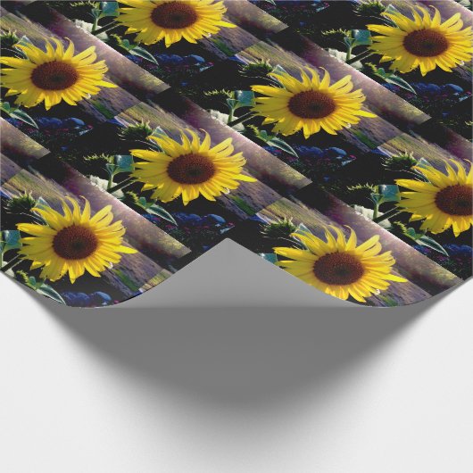 Gele zonnebloem op zonsondergang — ECHO PRINT Cadeaupapier (Hoek)