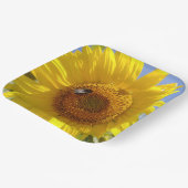 Gele zonnebloem papieren bordje (Gebogen)