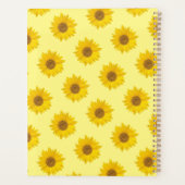 Gele Zonnebloem Patroon Aangepaste Naam Planner (Achterkant)