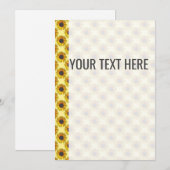 Gele zonnebloem patroon aankondiging (Voorkant / Achterkant)