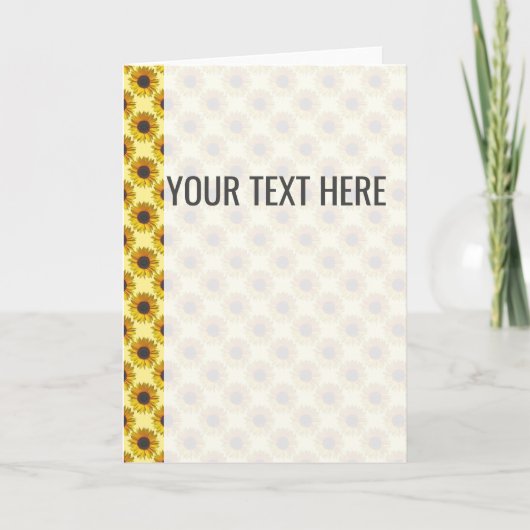 Gele zonnebloem patroon aankondiging (Voorkant)
