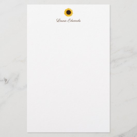 Gele Zonnebloem Persoonlijk Briefpapier (Voorkant)