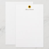 Gele Zonnebloem Persoonlijk Briefpapier (Voorkant / Achterkant)