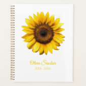 Gele Zonnebloem Persoonlijk Planner (Voorkant)
