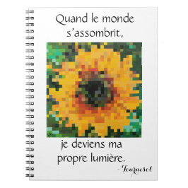 Gele zonnebloem pixel art  notitieboek