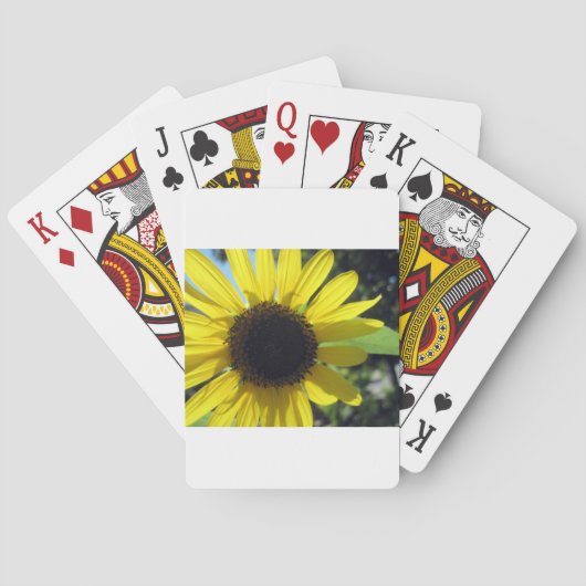 Gele zonnebloem pokerkaarten (Achterkant)