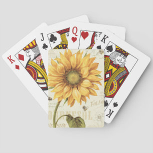 Gele zonnebloem pokerkaarten