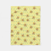 Gele zonnebloem Polka Dot Fleece Blanket (Voorkant)