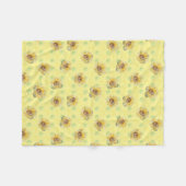 Gele zonnebloem Polka Dot Fleece Blanket Deken (Voorkant (Horizontaal))