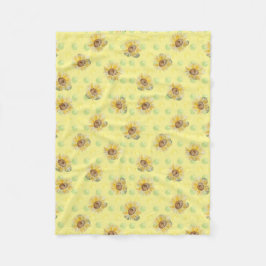 Gele zonnebloem Polka Dot Fleece Blanket Deken