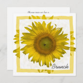 Gele Zonnebloem Post-Huwelijks Bruiloftsbrunch Kaart (Voorkant / Achterkant)