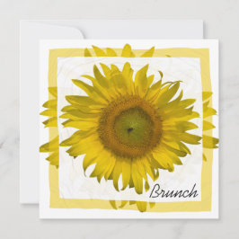 Gele Zonnebloem Post-Huwelijks Bruiloftsbrunch Kaart