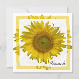 Gele Zonnebloem Post-Huwelijks Bruiloftsbrunch Kaart