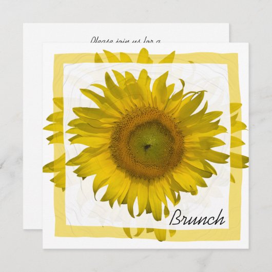 Gele Zonnebloem Post-Huwelijks Brunch Kaart (Voorkant / Achterkant)