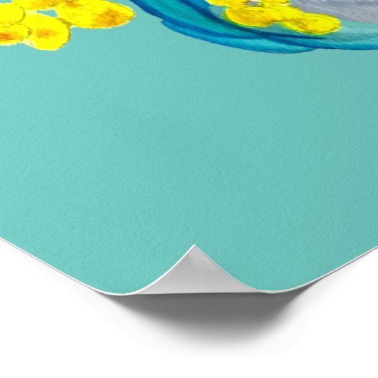 Gele zonnebloem poster (Hoek)