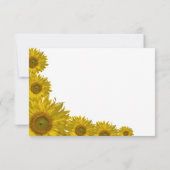 Gele zonnebloem Rand Borduurvlakte Dank u wel Notitiekaartje (Achterkant)