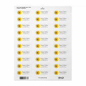 Gele Zonnebloem Retouradres Etiket (Full Sheet)