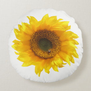 gele zonnebloem rond kussen