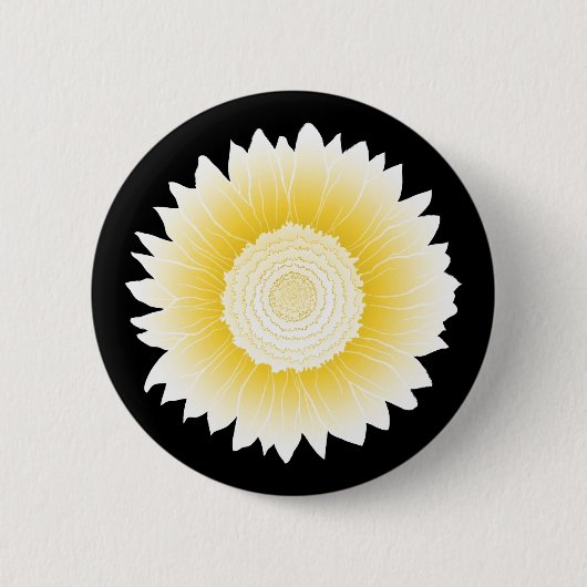 gele zonnebloem ronde button 5,7 cm (Voorkant)