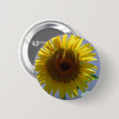 Gele zonnebloem ronde button 5,7 cm (Voorkant /achterkant)