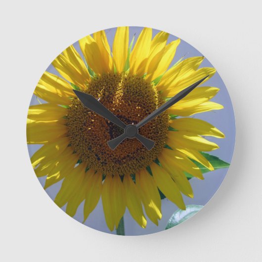 Gele zonnebloem ronde klok (Voorkant)