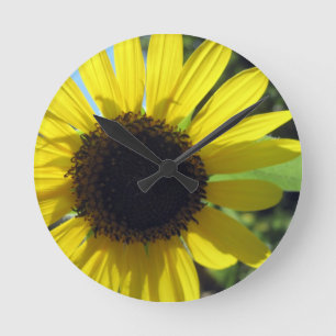 Gele zonnebloem ronde klok