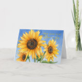 Gele Zonnebloem Rosh Hashanah Wensen Kaart (Voorkant)