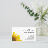 Gele Zonnebloem Rustieke Botanische Visitekaartje (Staand voorkant)